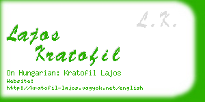lajos kratofil business card